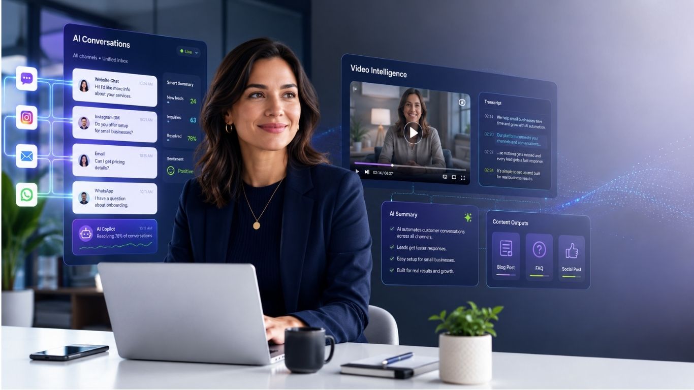 Woman at a computer showing OttBot Vision and OttBot Connect